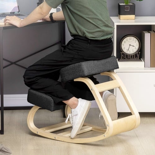 Chaise ergonomique à genoux, chaise de bureau à domicile, coussin épais, assise flexible, tabouret de bureau réglable pour améliorer la posture et les douleurs au cou – Genoux confortables et dos droit