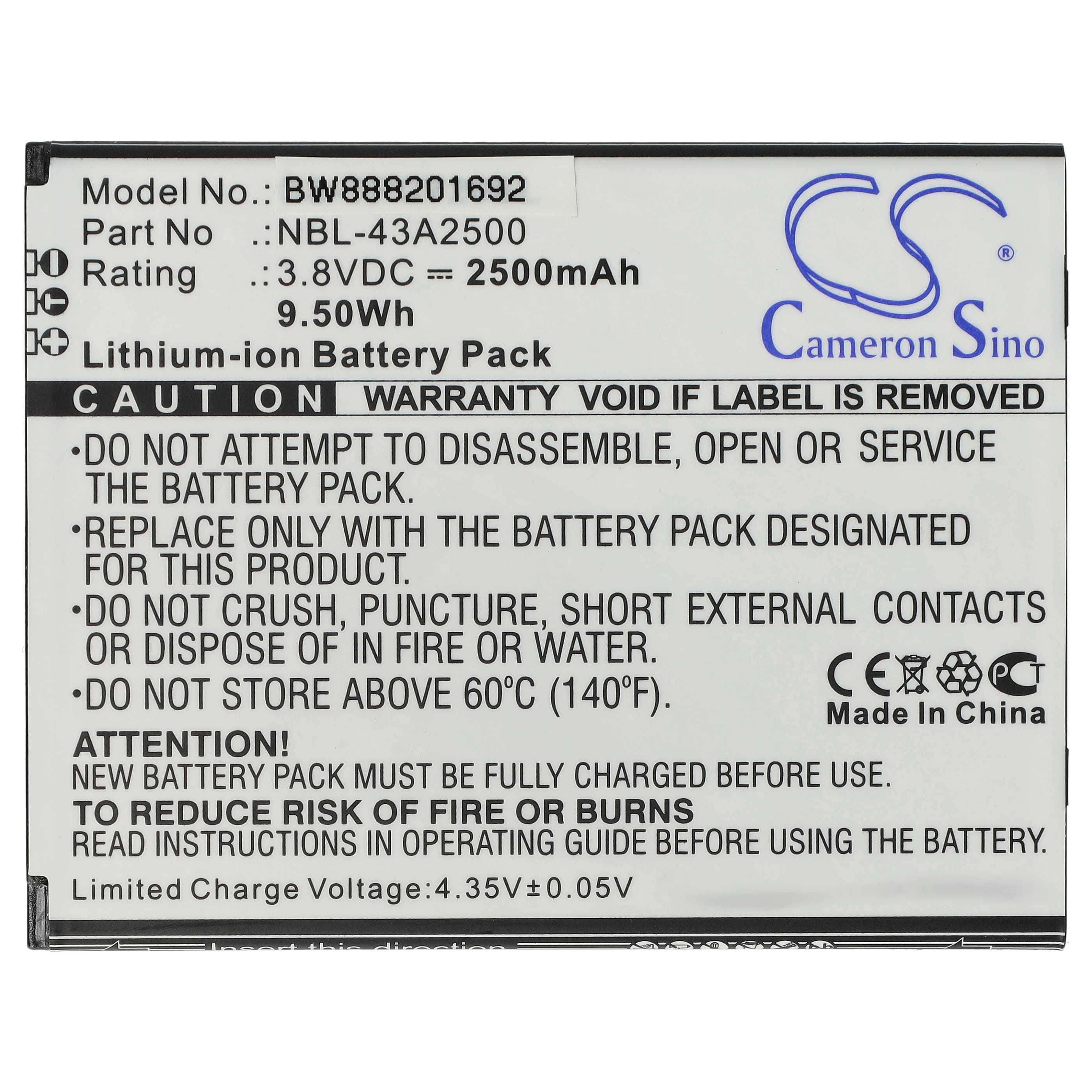 Vhbw batteria compatibile con TP-Link / Neffos C7s, TP7051A, TP7051C smartphone cellulare (2500mAh, 3,8V, Li-Ion) | Leroy Merlin Vhbw batteria compatibile con TP-Link / Neffos C7s, TP7051A, TP7051C smartphone cellulare (2500mAh, 3,8V, Li-Ion) | Leroy Merlin