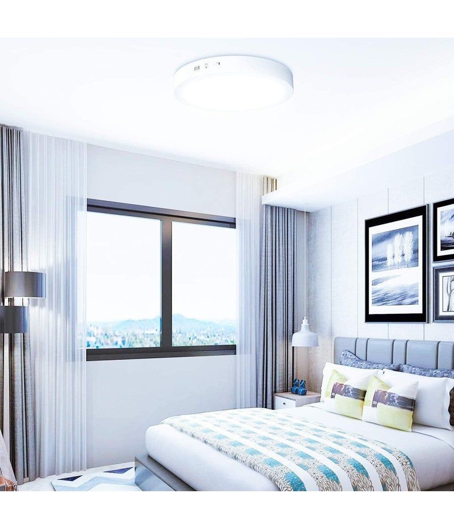 Trade Shop - Plafoniera Led Soffitto Lampade Plafoniere Da Soffitto Led 18w Resa 200w - Bianco Freddo Tondo - - 3