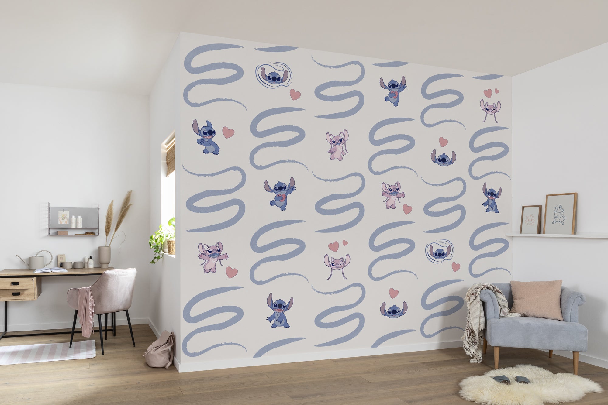 Papel pintado no tejido panorámico de komar - disney lilo und stitch be kind - talla: 300 x 250 cm