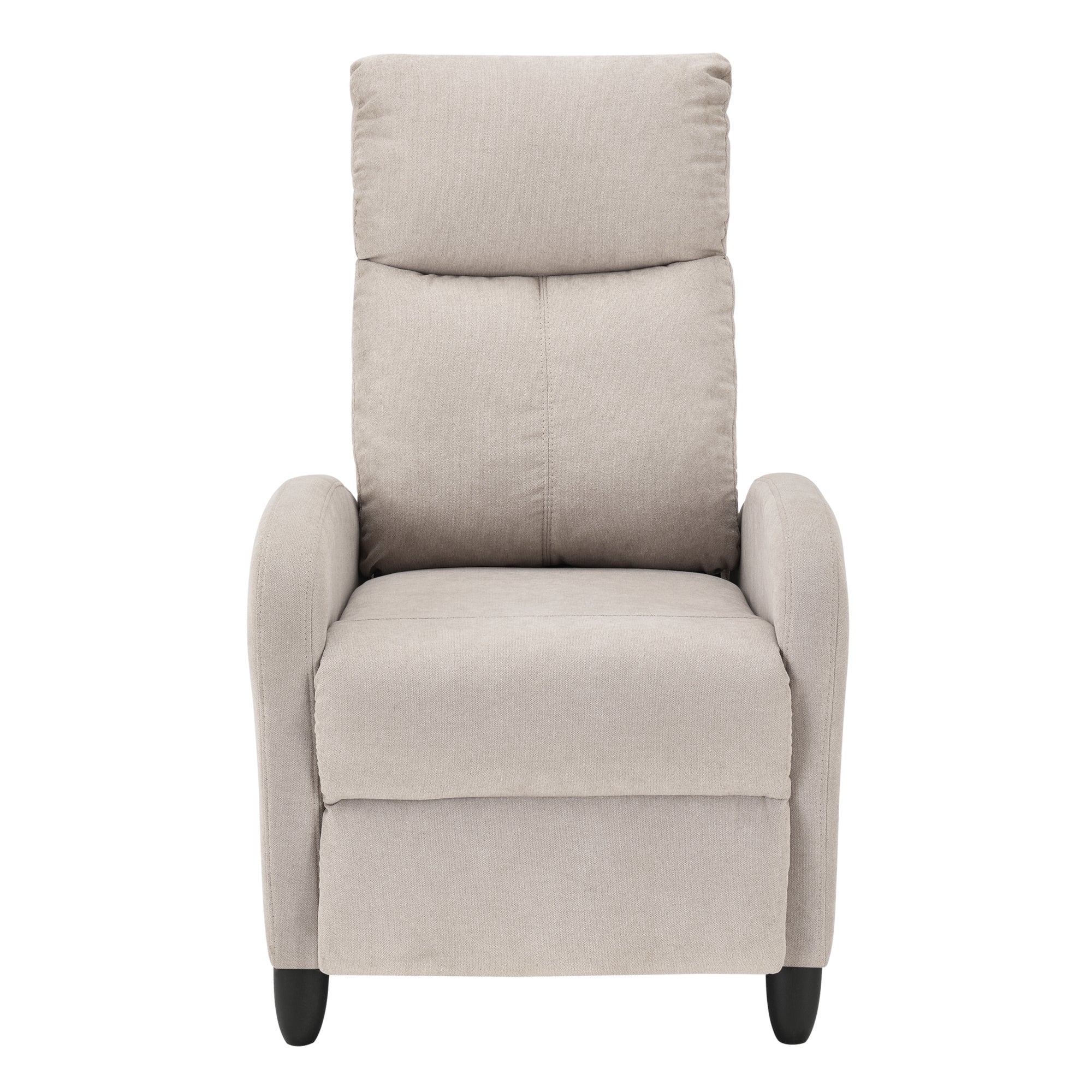 Sillón relax con respaldo reclinable y reposapiés tapizado textil 102 cm marrón 03_0005215