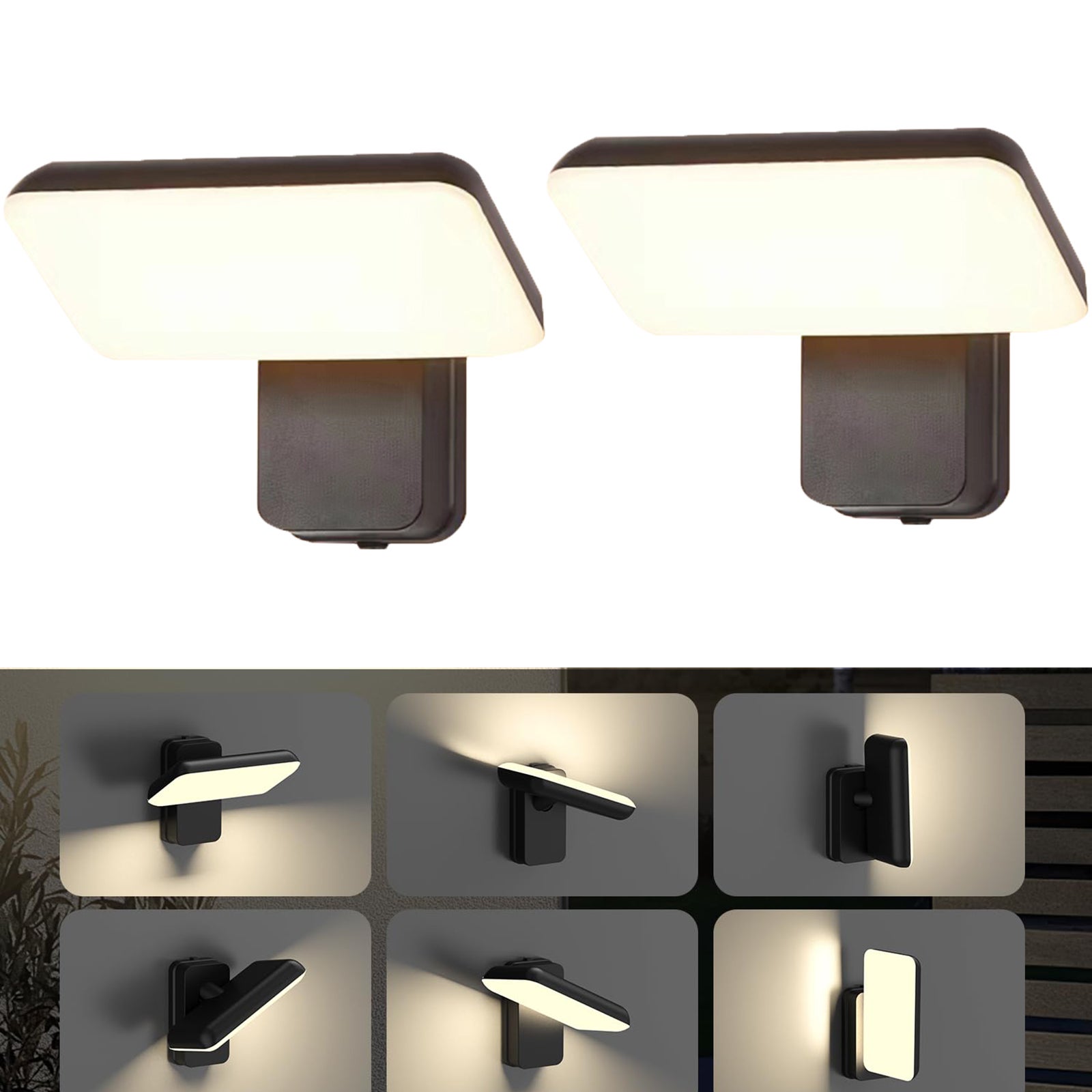 2 Appliques Murales LED Rechargeables Rotatives 350° - Sans Fil, Télécommande, 3 Températures De Couleur, 72 Cm
