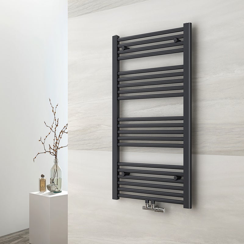 EMKE Grzejnik Łazienkowy 427W, 100x50 cm, 6 bar, do 3 m² – Antracytowy