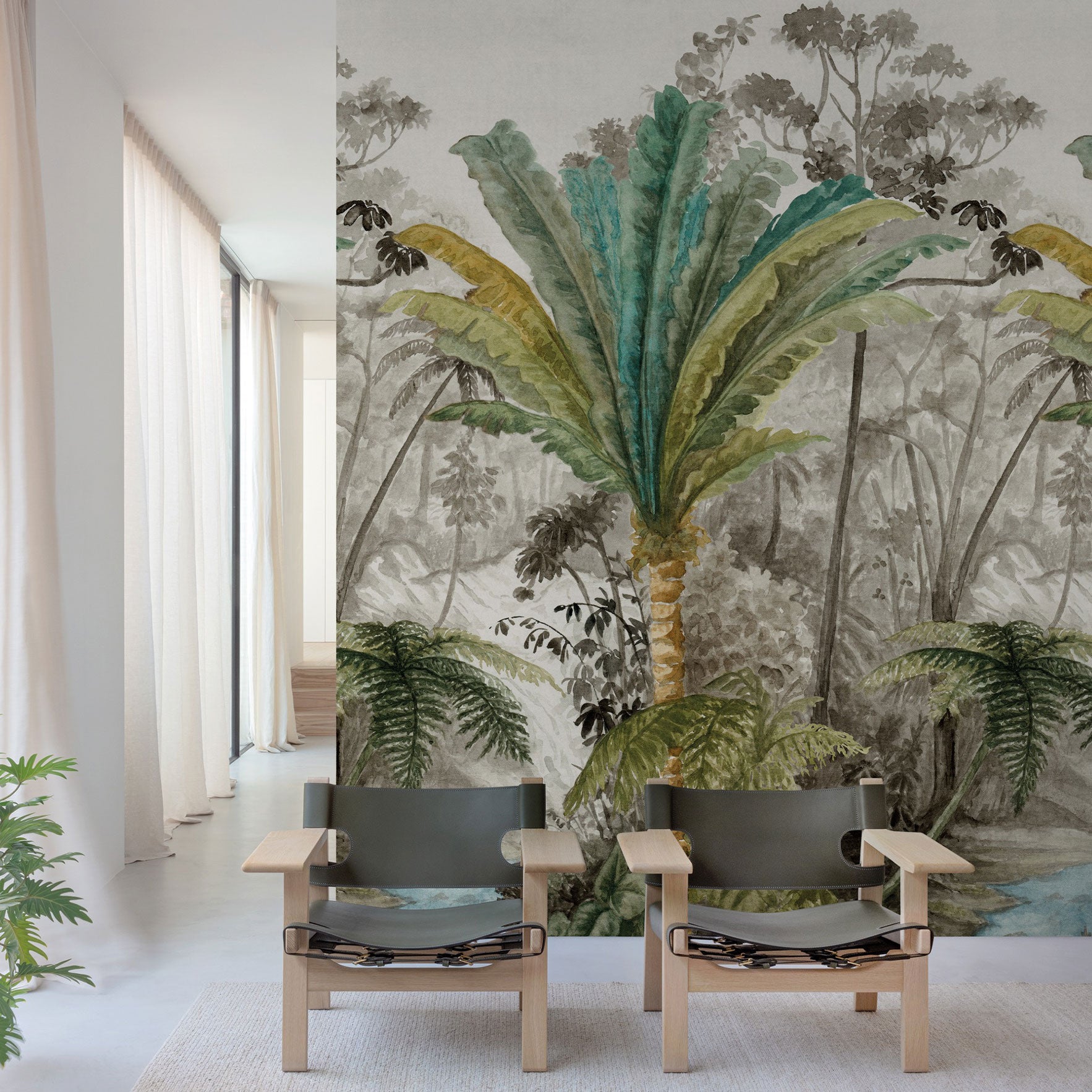 Papier peint l'île au palmier - 159x280cm - 4