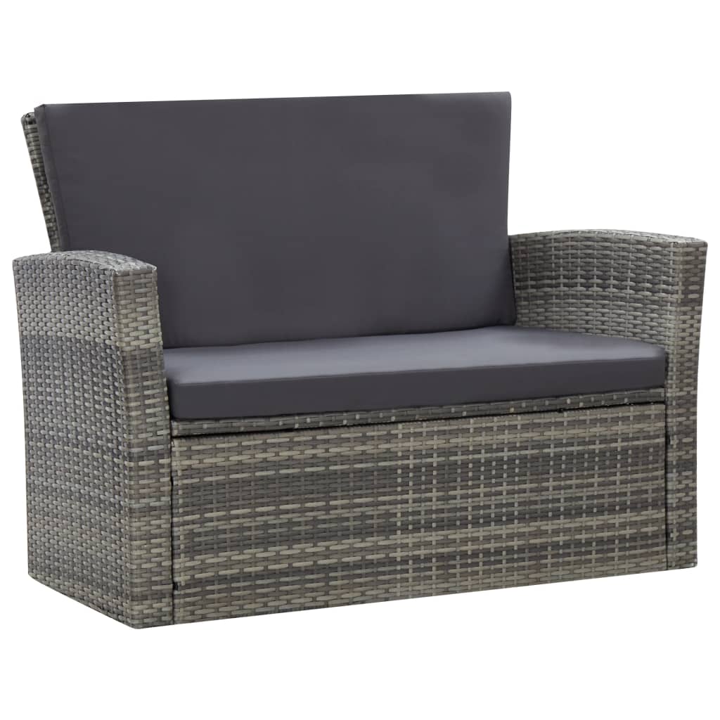 Salon bas de jardin en Rattan synthétique Gris 4 personnes - 6