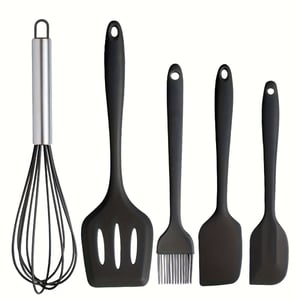 Set Di 3 Spatole In Silicone Nero – Con Manico In Acciaio, Resistente Al Calore 250°C, Anti-batterico, Di Ymai