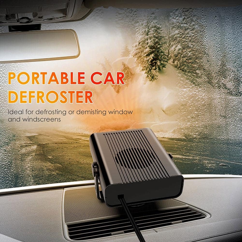 Nagrzewnica samochodowa, 12 V 150 W, szybkie nagrzewanie i rozmrażanie, obrotowy wtyk zapalniczki 360 stopni, czarny - 5