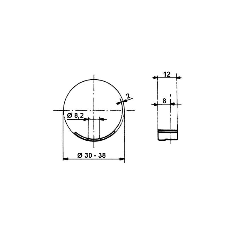 étrier ouvert - Décor : Brut - Matériau : Acier - Pour trou de diamètre : 30 mm - SERFA - 2