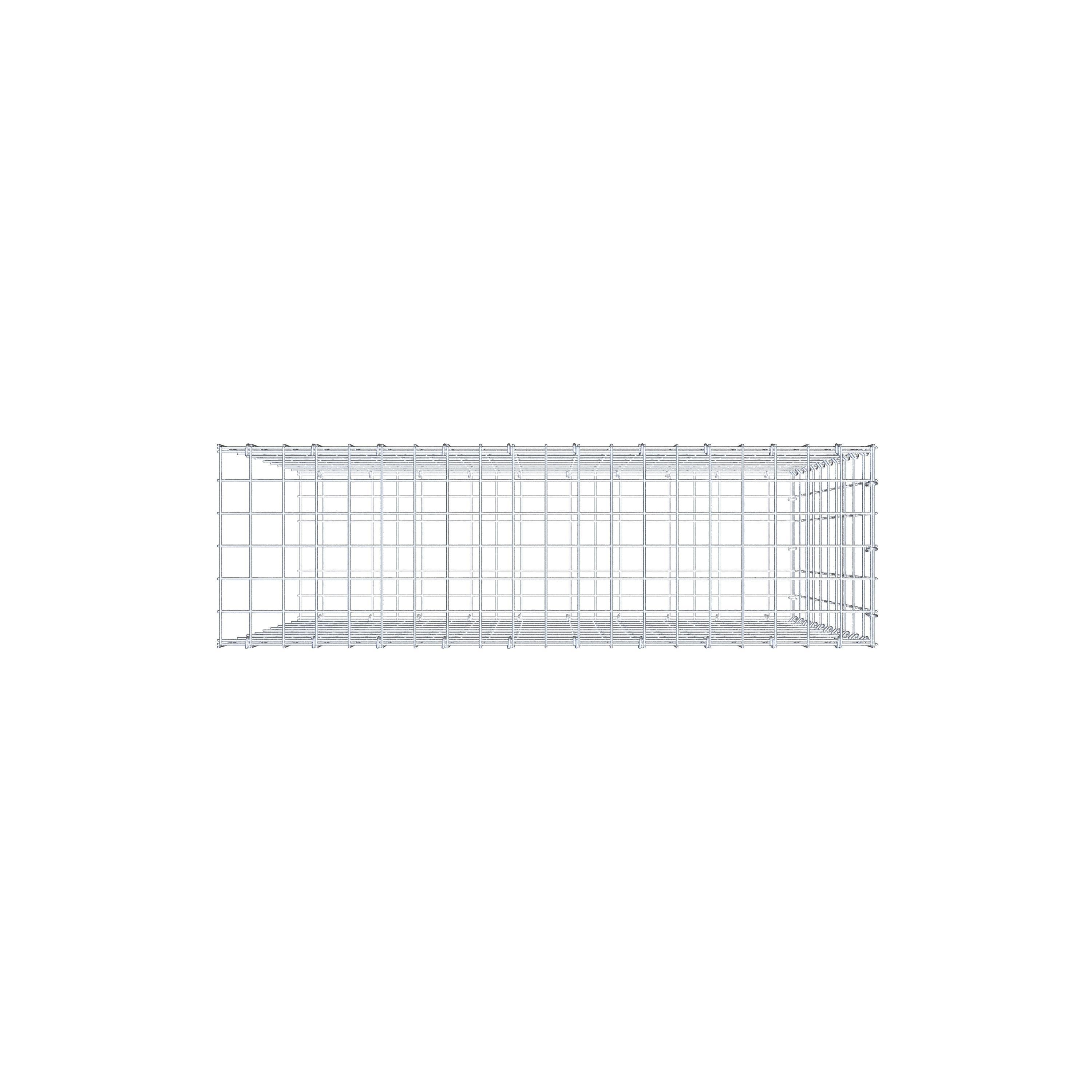 Gavión para alargar en acero galvanizado 100x100x30cm (LxAxP), malla 5 x 10cm, Anillo en C, sin rejilla frontal - 8