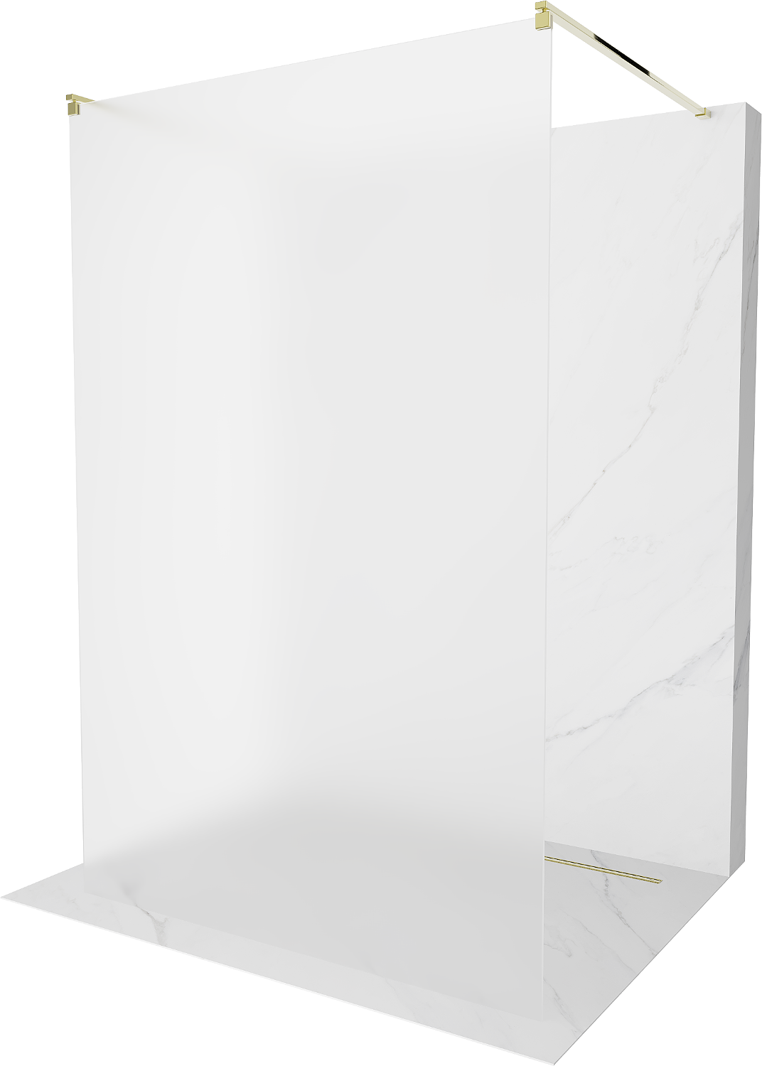 Mexen Kioto ścianka prysznicowa wolnostojąca 100 x 200 cm, szron 8 mm, złota - 800-100-002-50-30