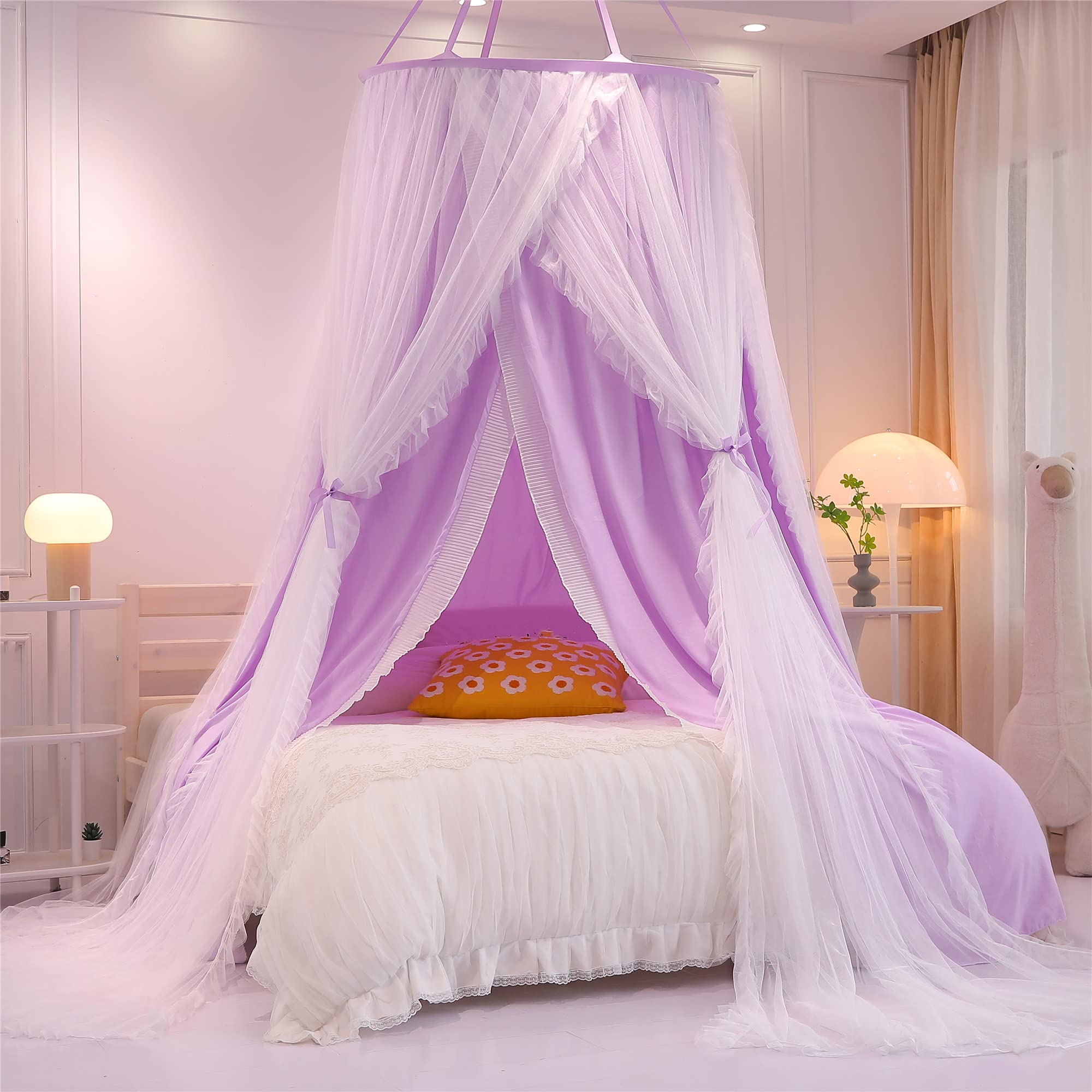 Ciel De Lit Moustiquaire Bébé Princess – Baldaquin Dentelle Romantique Rose Pour Lit Bébé Ou Chambre Enfant