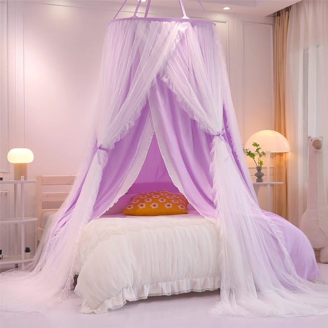 Ciel De Lit Moustiquaire Bébé Princess – Baldaquin Dentelle Romantique Rose Pour Lit Bébé Ou Chambre Enfant