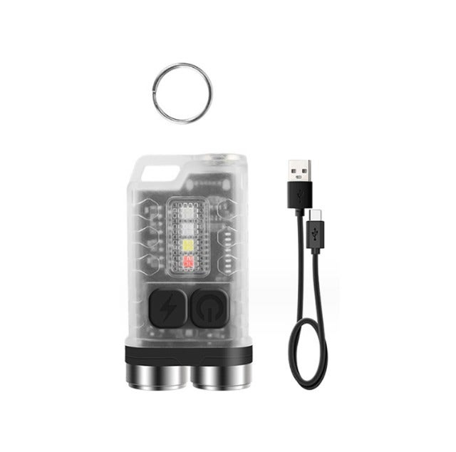(Blanc) V3 Mini latarka LED, brelok - latarka 900 lumenów z lampą UV, podstawą magnetyczną, wodoodporna ip65, do biwakowania na świeżym powietrzu