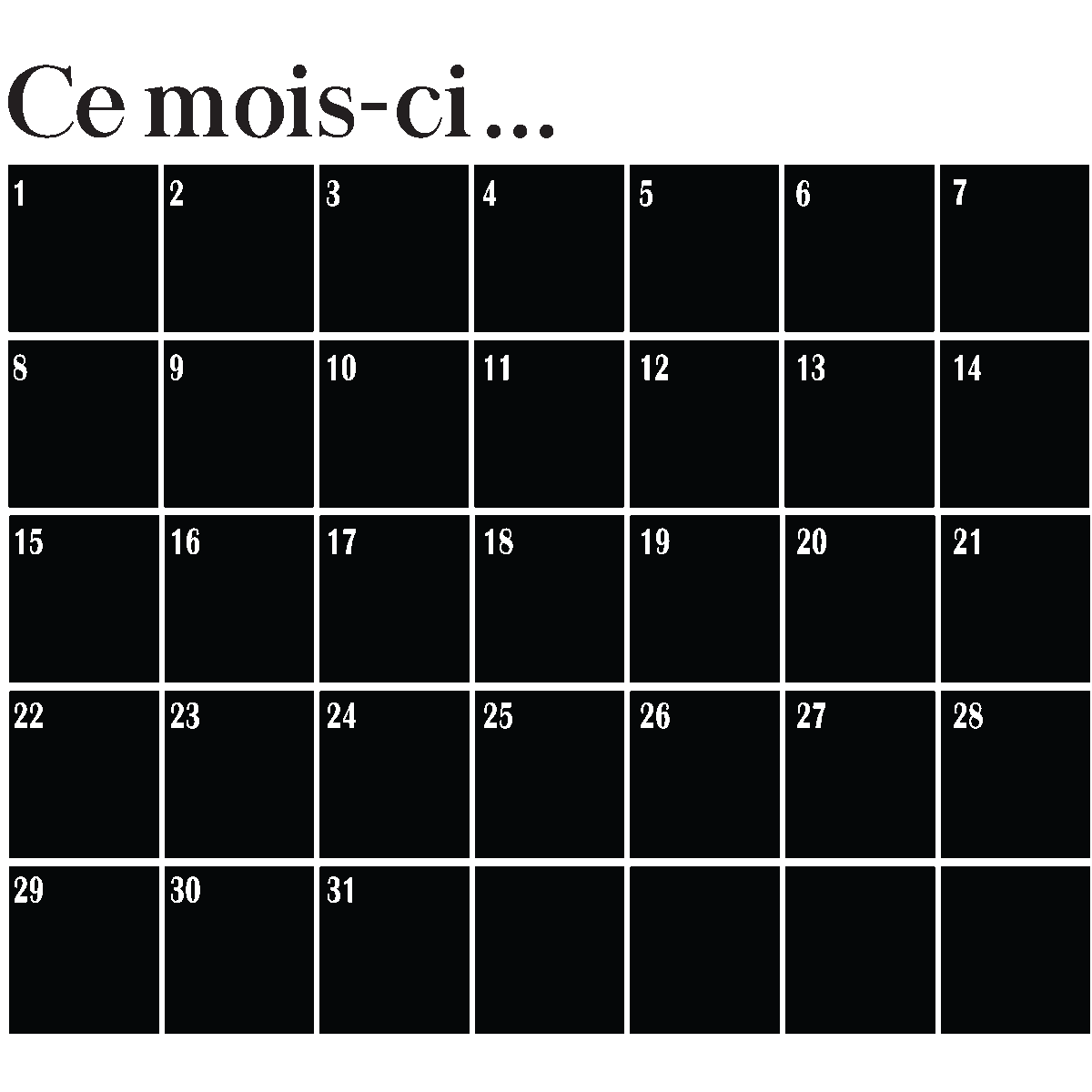 Adesivo lavagna calendario mensile - Sticker adesivo - adesivi murali - 105x115cm - 2