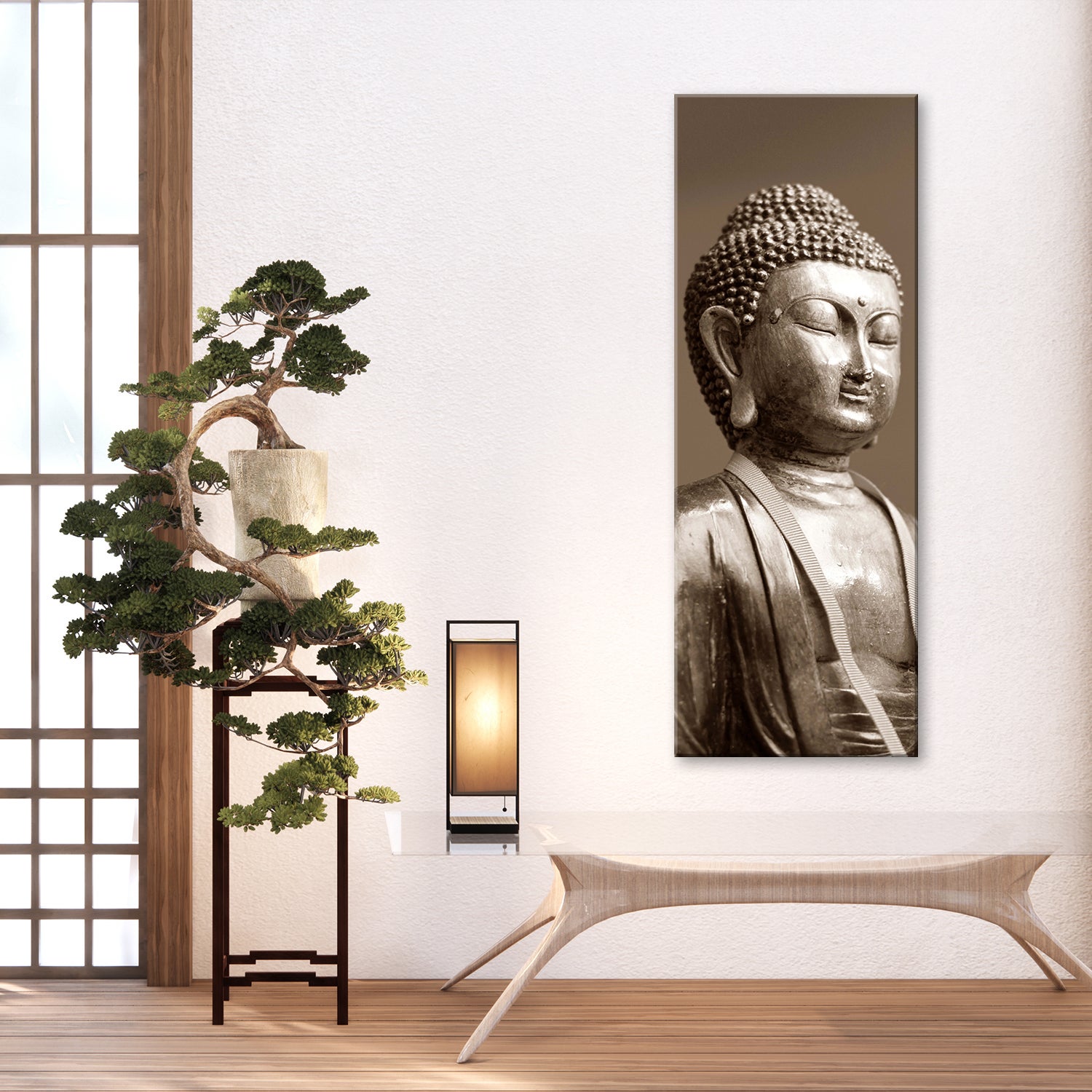 Tableau sur toile Statue de Bouddha orientale 30x90 - 2