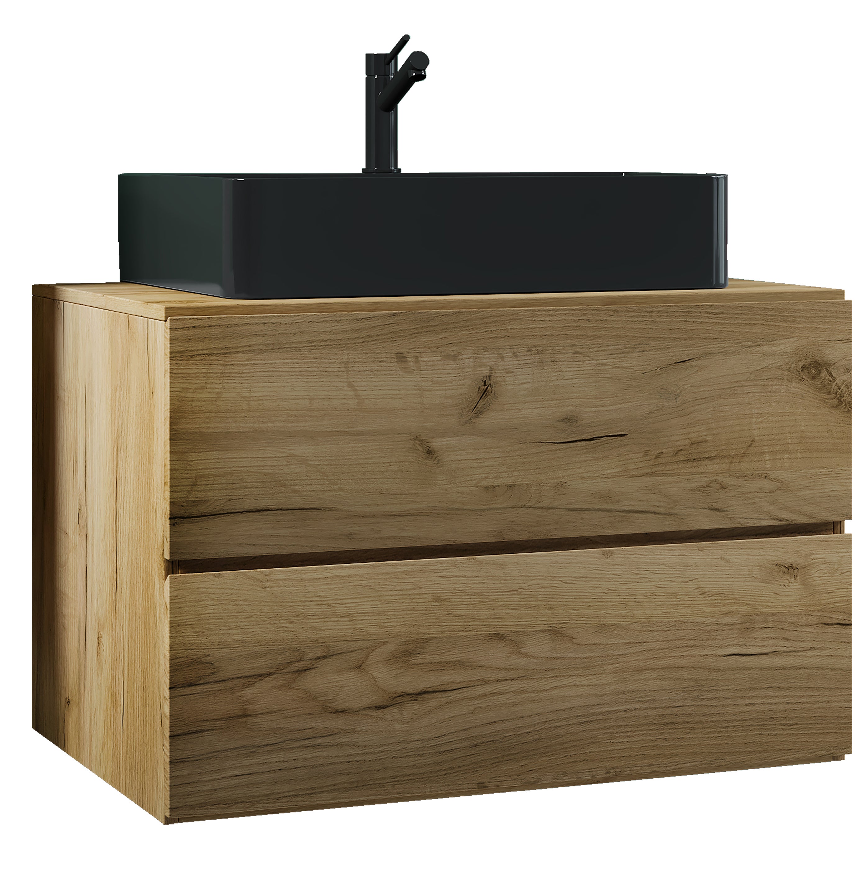 VCM umywalka do mebli łazienkowych Lendas Dąb miodowy H. 52 x B. 80 x T. 52 cm