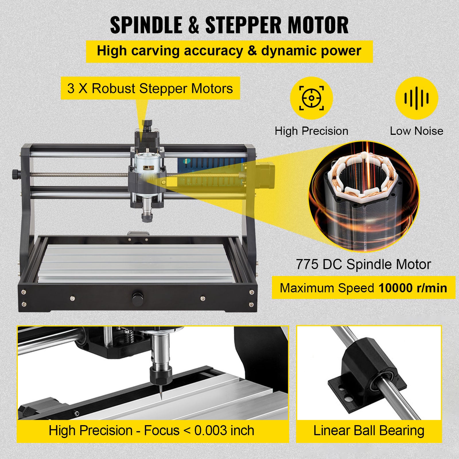 Máquina CNC SucceBuy 3018 Pro 300x180x45mm Mini gravador Controle GRBL com controlador offline,escultura 3 eixos,fresagem plástico,acrílico - 6