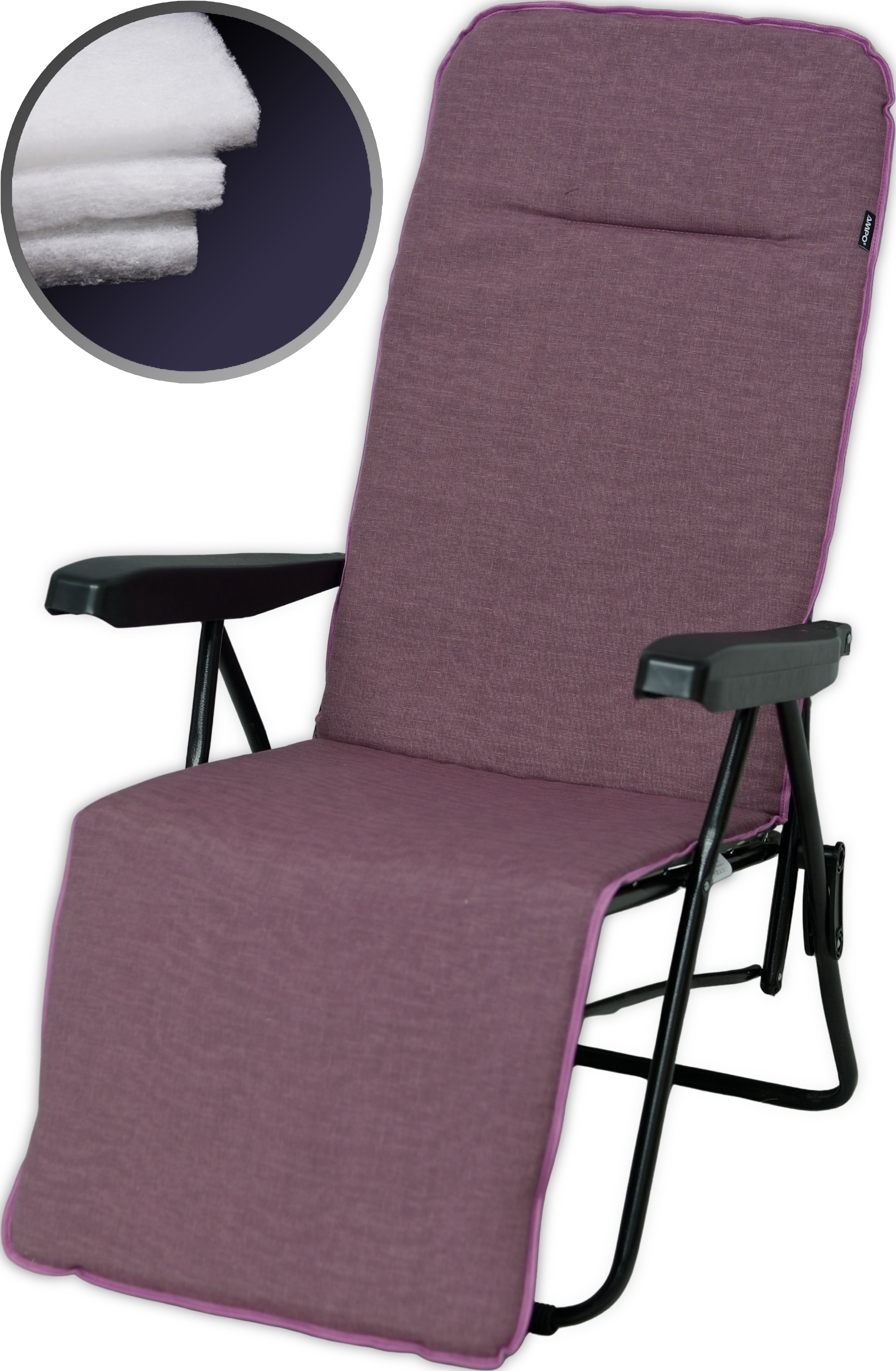 Poduszka na leżak fotel z podnóżkiem AMPO fioletowy 1 szt.
