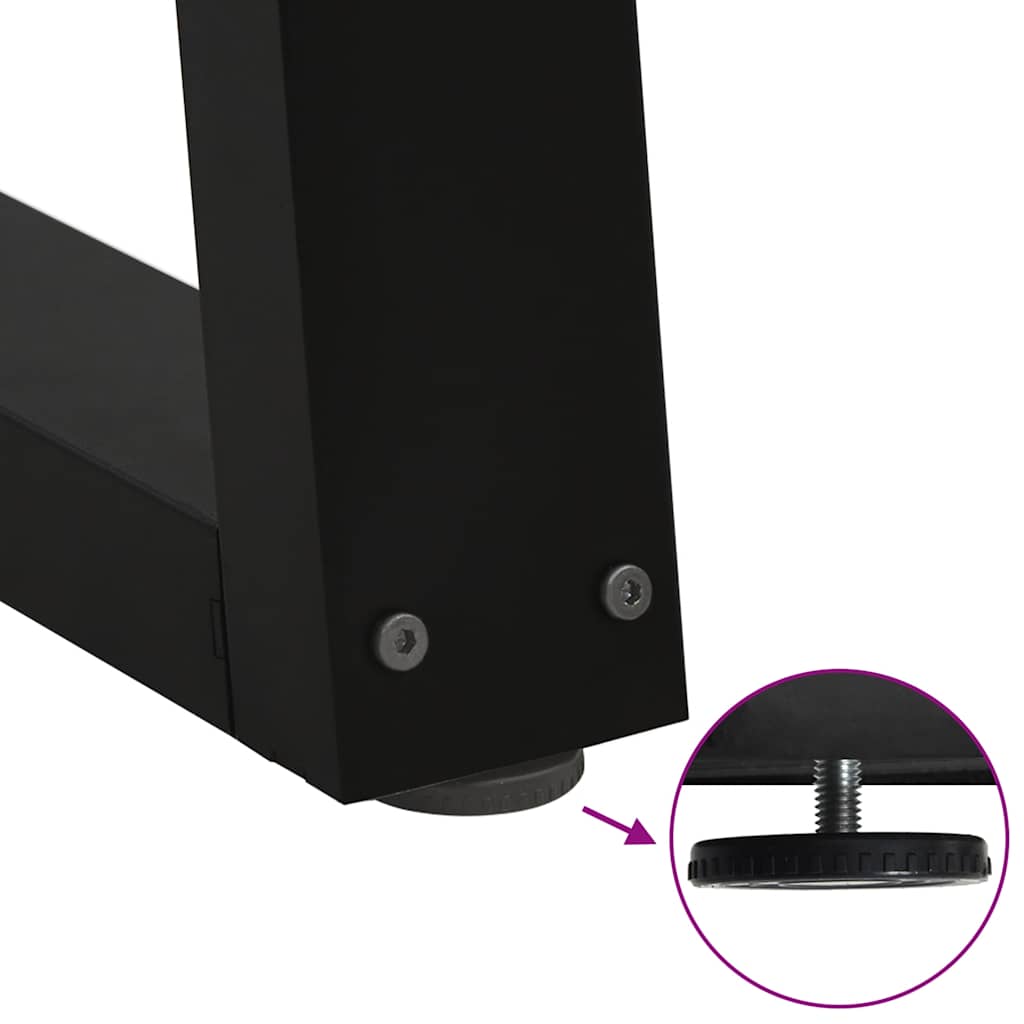 Maison Exclusive - Pieds de table à manger en V 3 pièces Noir 90 x (72-73,3) cm Acier - 9