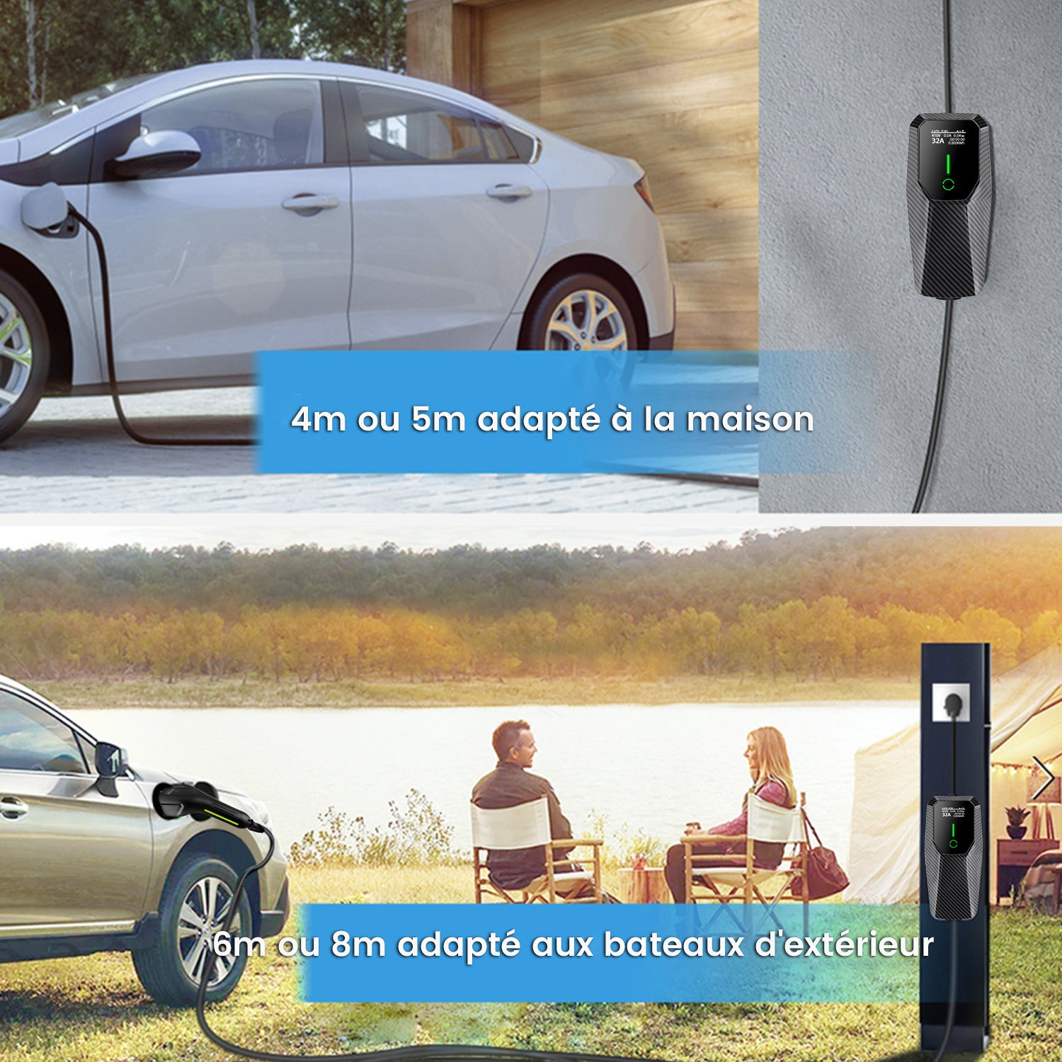 Carregador EV de 3,5 kW [4 m, 6-16 A] Cabo de carregamento EV de categoria 2, compatível com E-208, modelo Y, Megane E-Tech, 500e e outros EV/PHEVs - 7