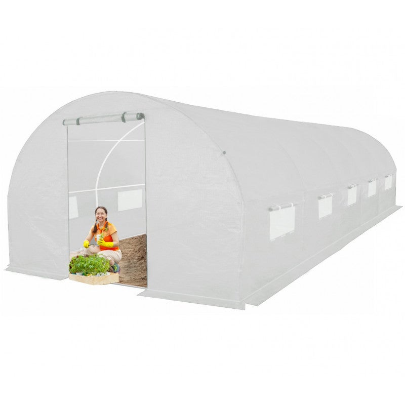 Tunel ogrodowy 4iQ Group 3x8m Biały Folia UV 25mm