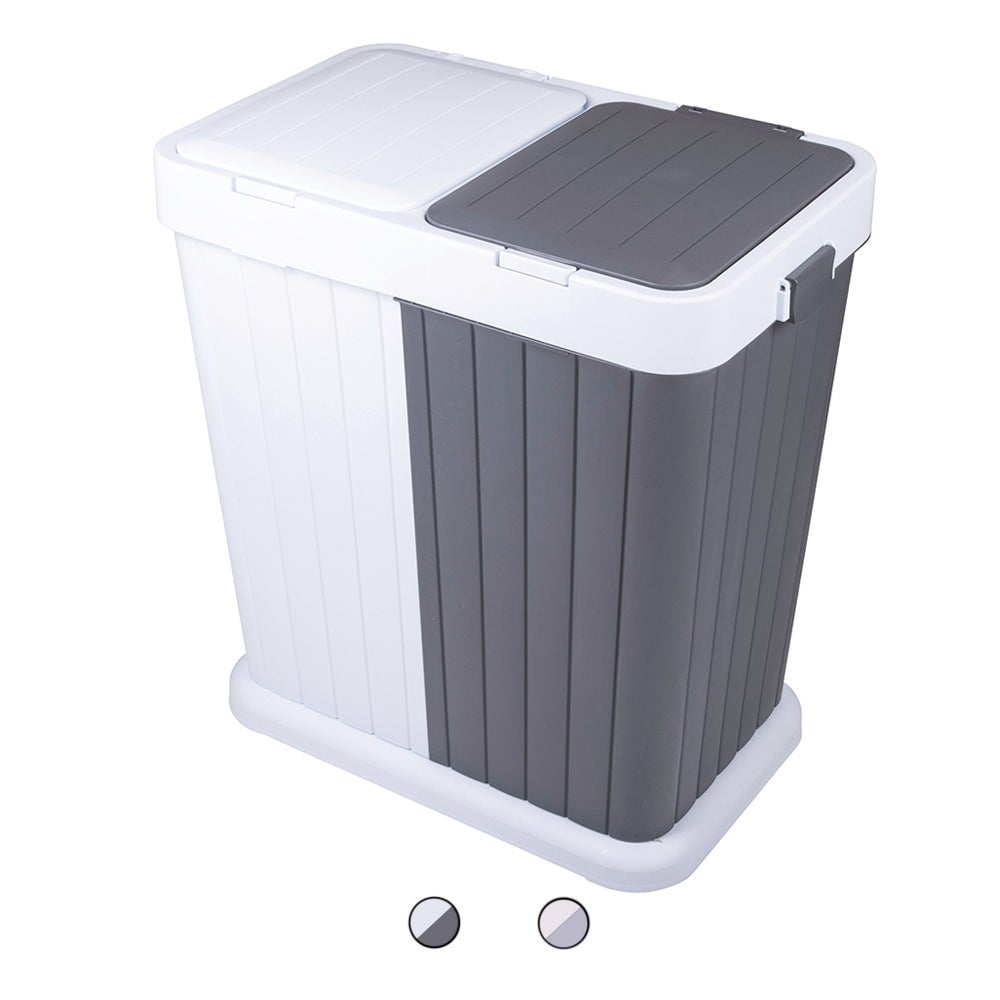 ARREGUI - Basic Cr201-b Pattumiera Per Raccolta Differenziata, 2 Secchi Mobile D Acciaio Per Differenziata 2 X 17 L 34 L Bianco 8425181720417