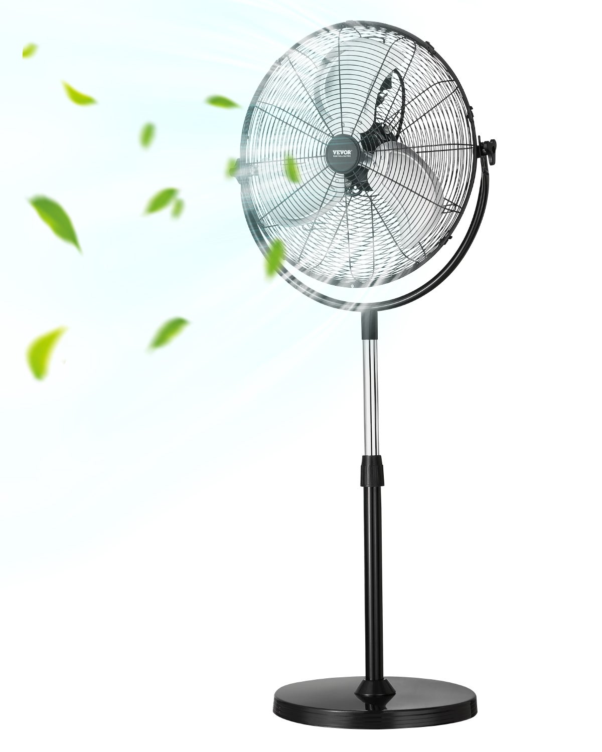Wentylator stojący 560mm Wentylator 3 prędkości 115-147cm Regulowana wysokość VEVOR