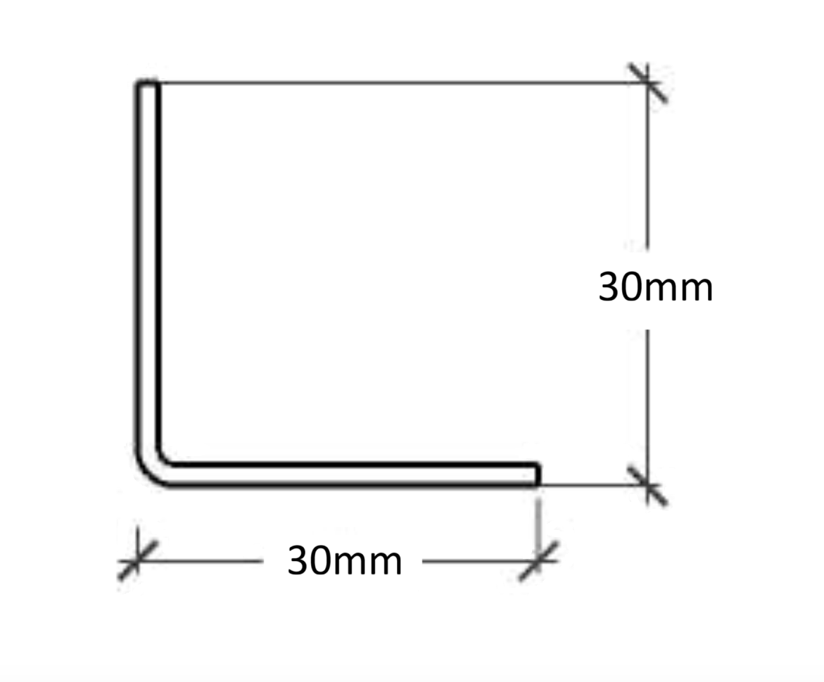 Profil décoratif Li angulaire interne en acier inoxydable 30 mm x 30 mm x 2700 mm - noir satin - 4