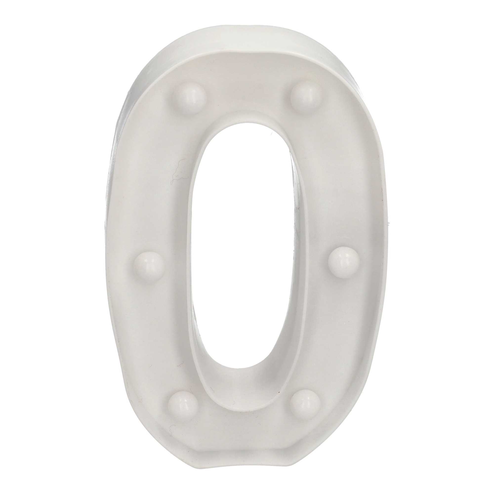 Jandei Lettre LED «&nbsp;0&nbsp;» numéro éclairé avec lumière blanche chaude, hauteur 22 cm, fonctionnement sur piles 2 x AA. - 2