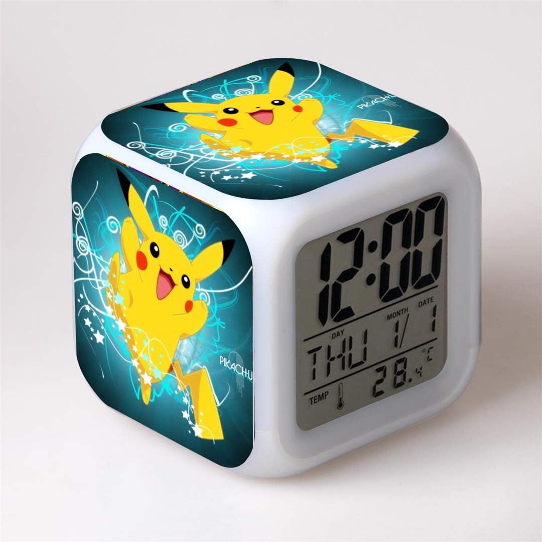 Réveil lumineux de chevet pour chambre d'enfant, 8 sons, 7 couleurs au choix, avec lampe de chevet, un cadeau pour garçons et filles. - 5