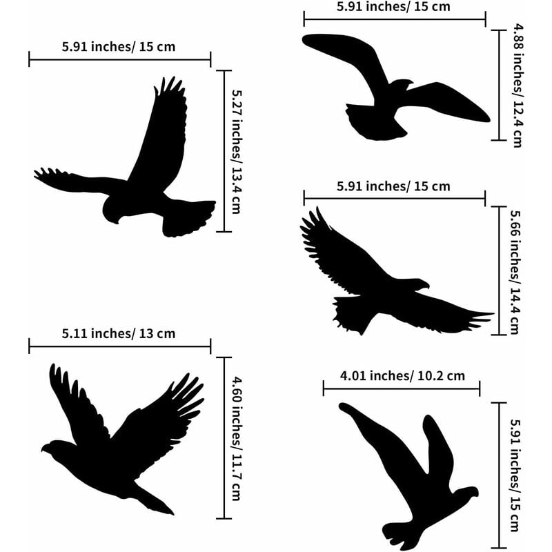 Lot de 20 autocollants d'alerte anti-collision pour fenêtre et porte en verre, protection des oiseaux - 2