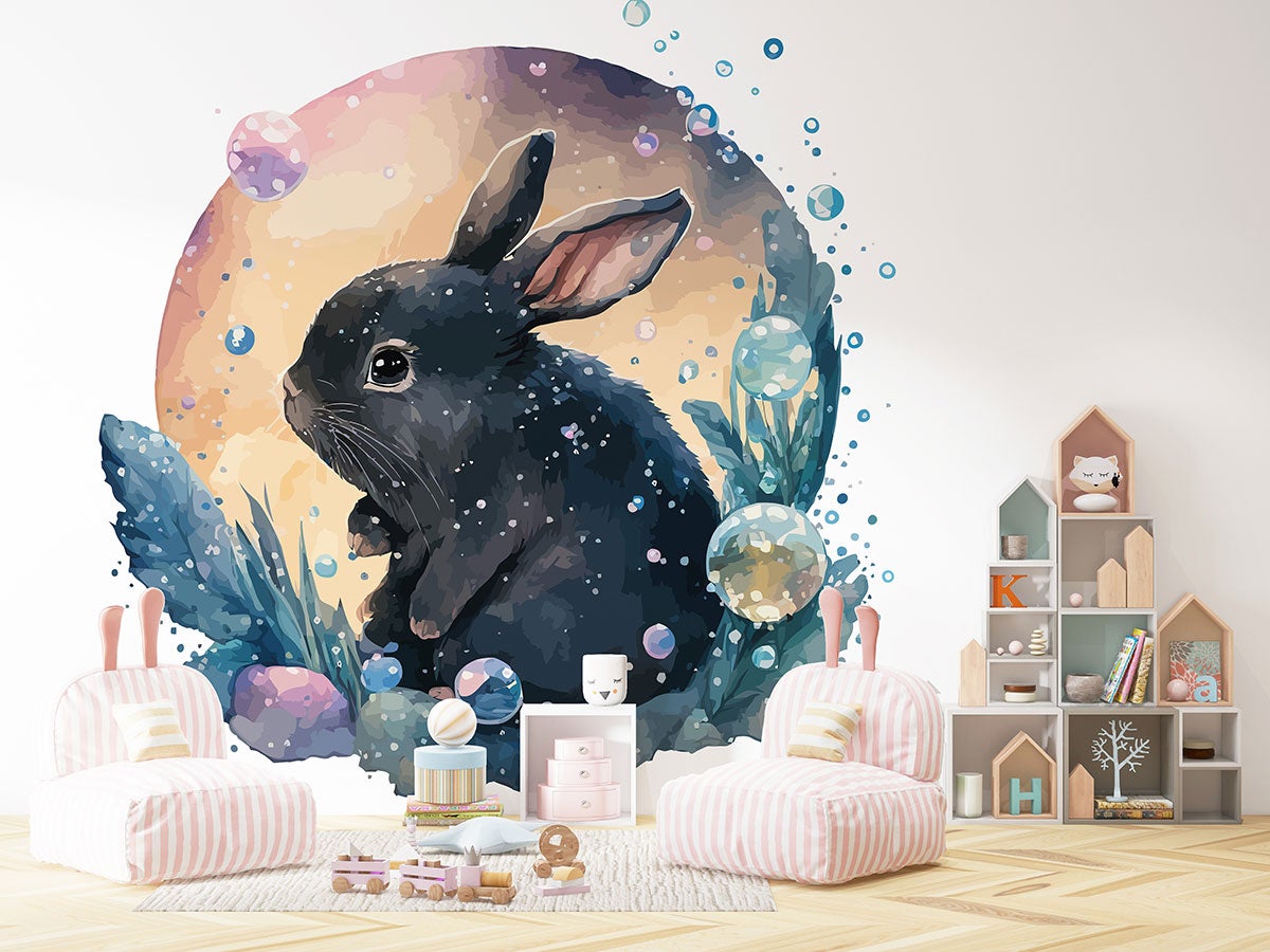 Papier peint panoramique Enfants - Lapin - Largeur 195 cm x Hauteur 125 cm - 3