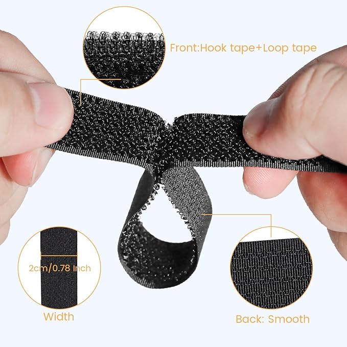les de Câble Réglables de 5m x 2cm avec 25 boucles, Attache Câble Scratch Serre Cable Bande le Réutilisable Câble Management Facile à Couper pour Ran - 2