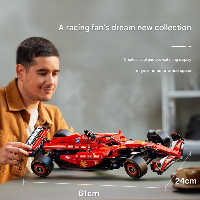 Maquette de voiture de course Ferrari SF-24 F1 - Jeu de construction pour adultes, - Ornements, Décorations - Cadeaux pour hommes - 6
