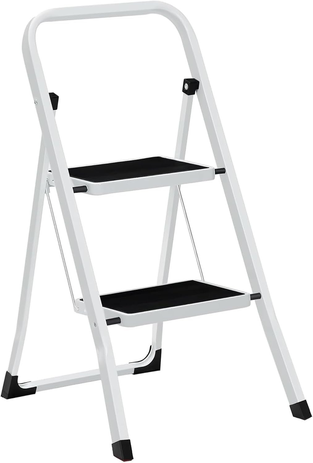 Escalera De 2 Peldaños Plegable Escalera Plegable De 2 Peldaños - Soporta 150 Kg, Plástico Antideslizante, 47x43x63 Cm Escalera Plegable Plastico