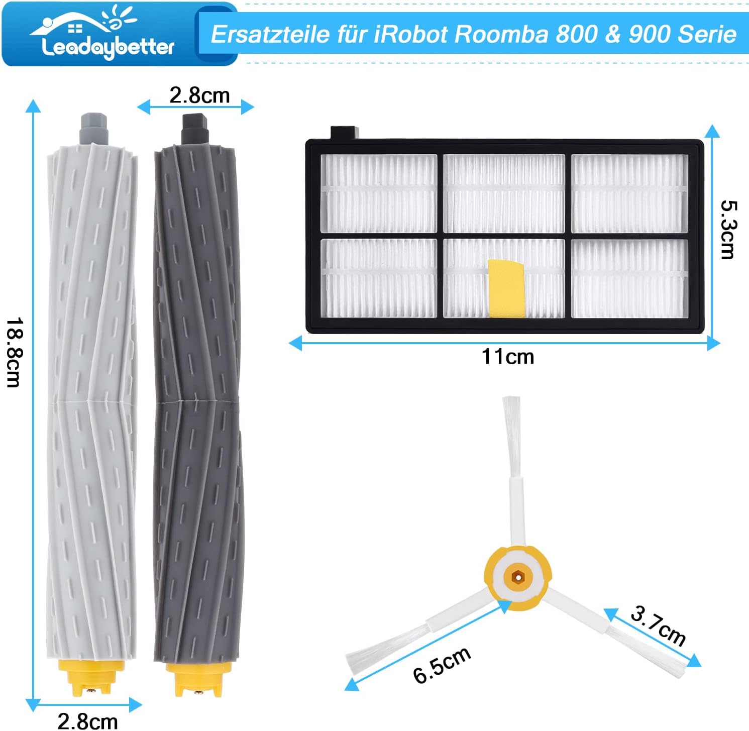 Kit Pièces Rechange IRobot Roomba 800/900 - Brosses, Filtres, Rouleaux Pour Aspirateur Robot