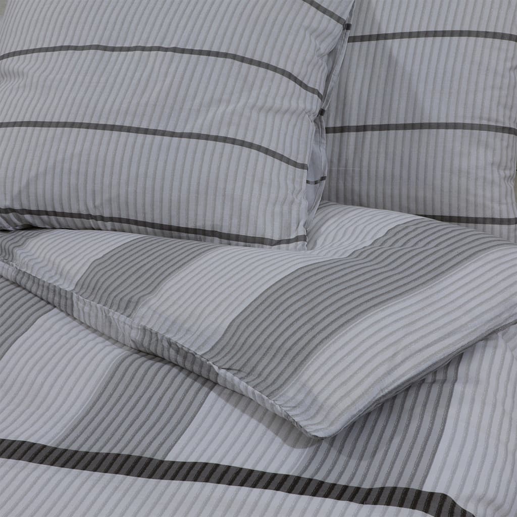 Completo copripiumino in cotone grigio 200x200 cm - 5