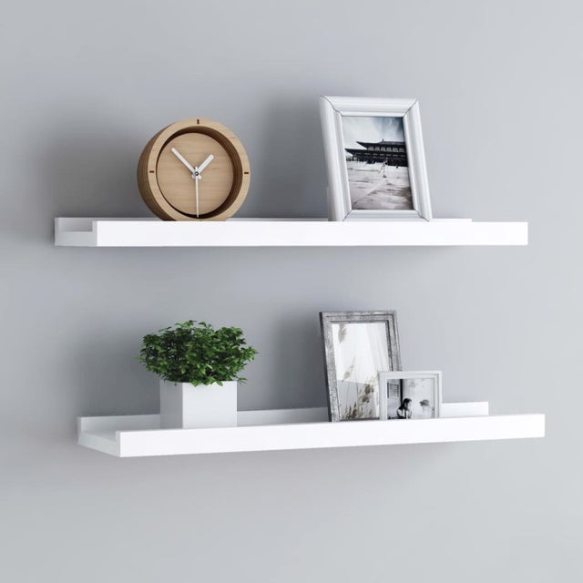 Unidade de prateleiras com rebordo 2 pcs 40x9x3 cm MDF branco vidaXL