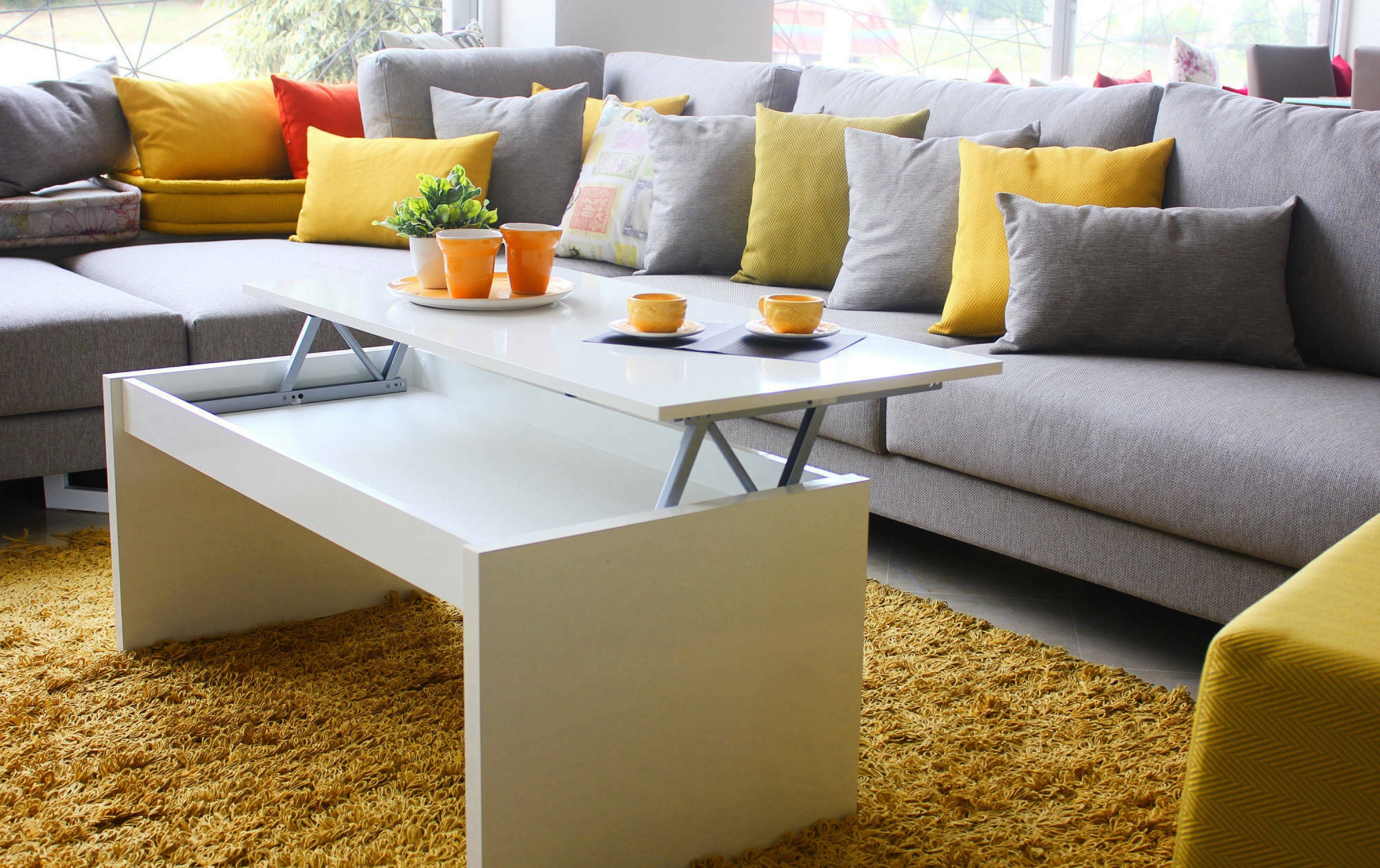 Table basse Ontario, Table basse avec plateau relevable, Table basse de