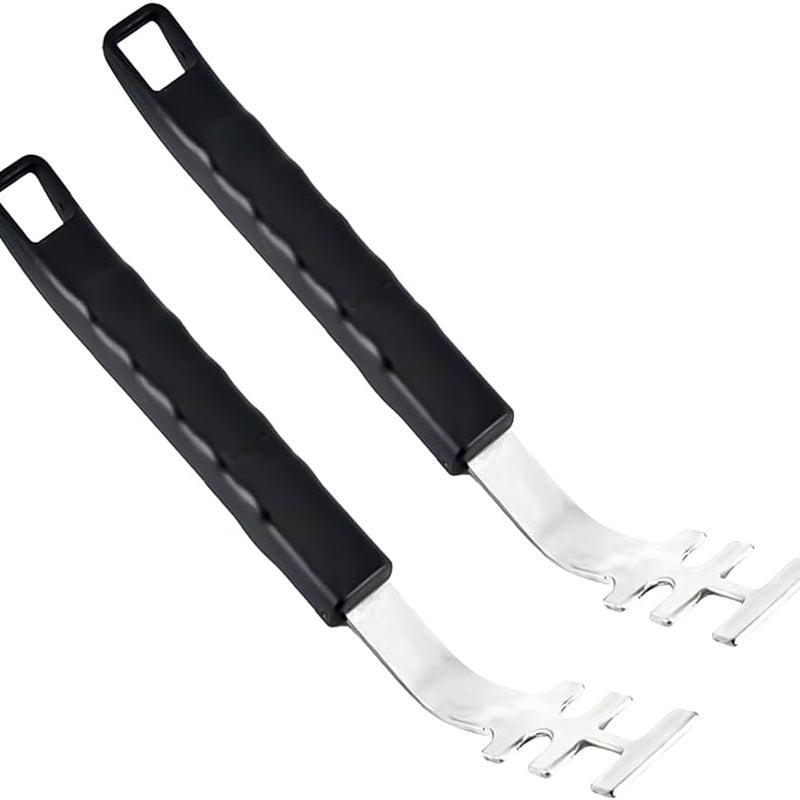 Zestaw 2 odpornych na ciepło podnośników do grilla - Wykonane ze stali nierdzewnej - Do bezpiecznego obchodzenia się z gorącym grillem