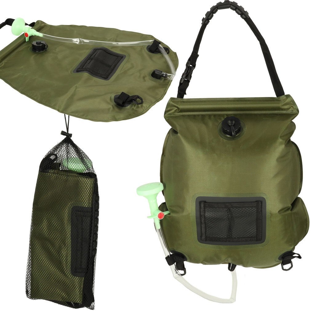 Douche Exterieur Solaire Sac De Douche Solaire KingCamp 20L - Portable, Étanche, Avec Thermomètre - Pour Camping, Randonnée, Plage Douche Extérieure Légère