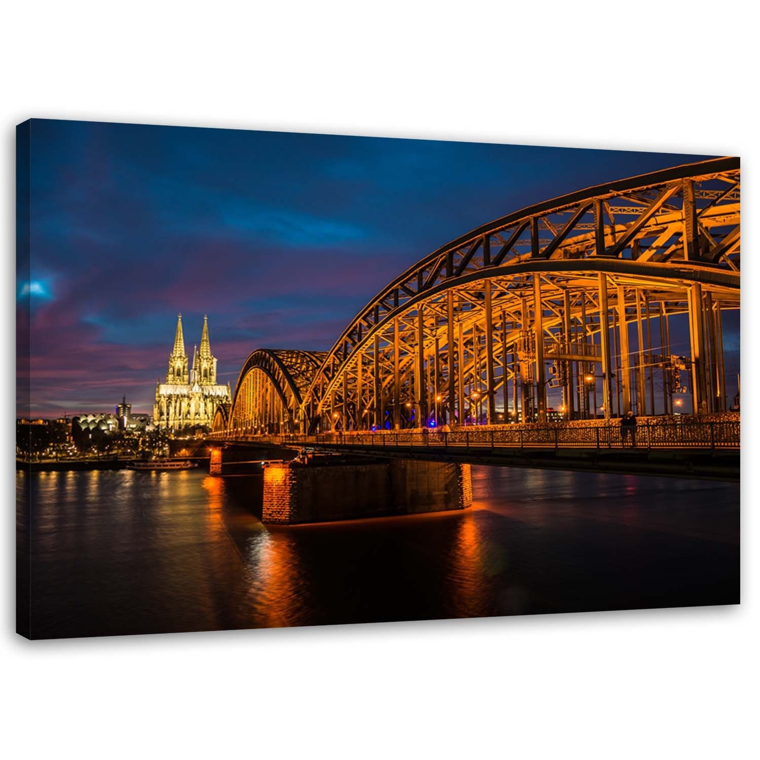 Obraz na płótnie, Most i katedra w Kolonii 100x70