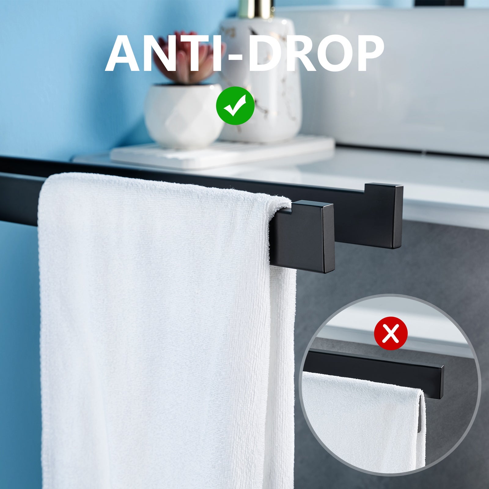 Portasciugaani ensola Porta Asciugaani da Parete per Bagno A 2 Aste