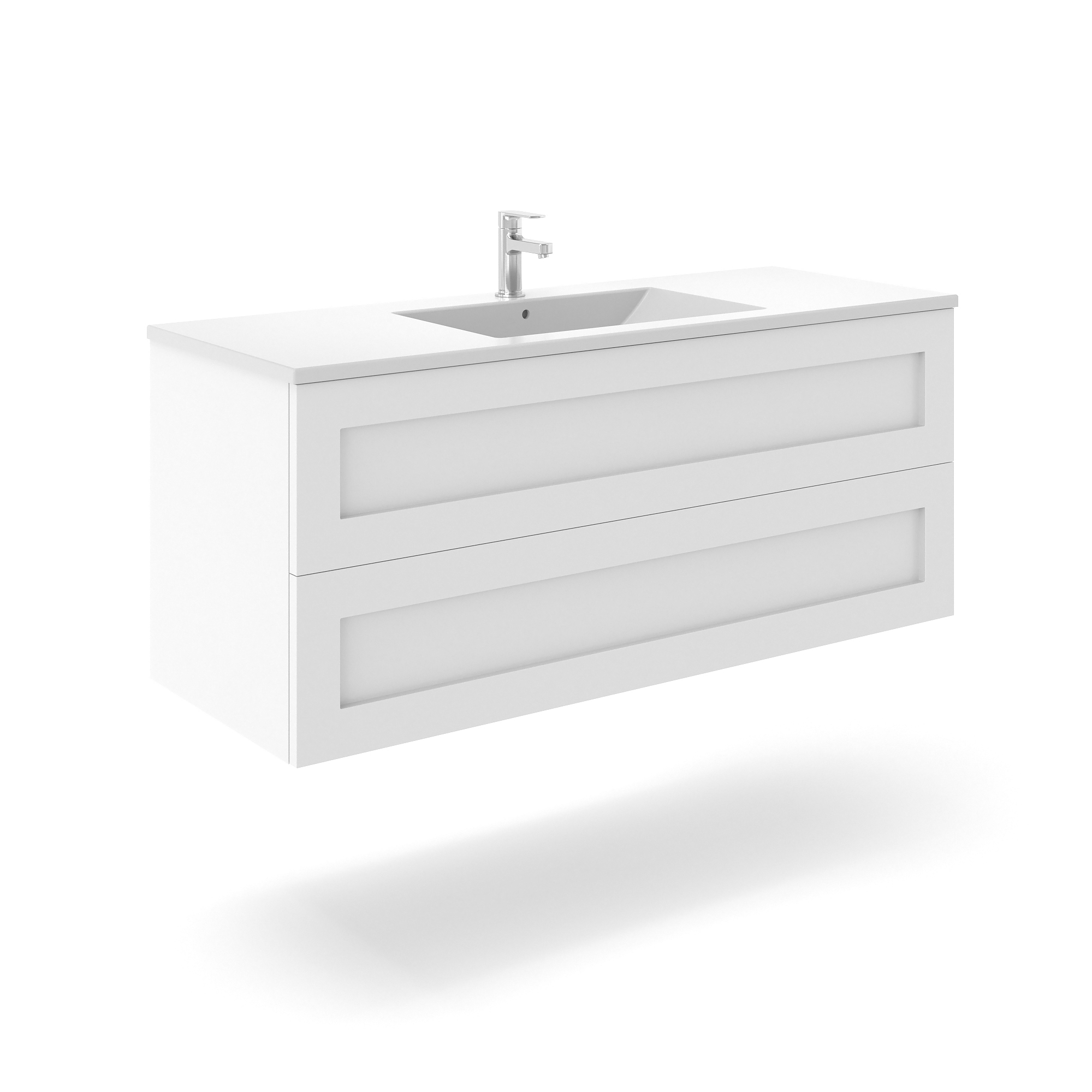 Meuble Vasque Salle De Bain 120 Cm Blanc - Simba White Malibu