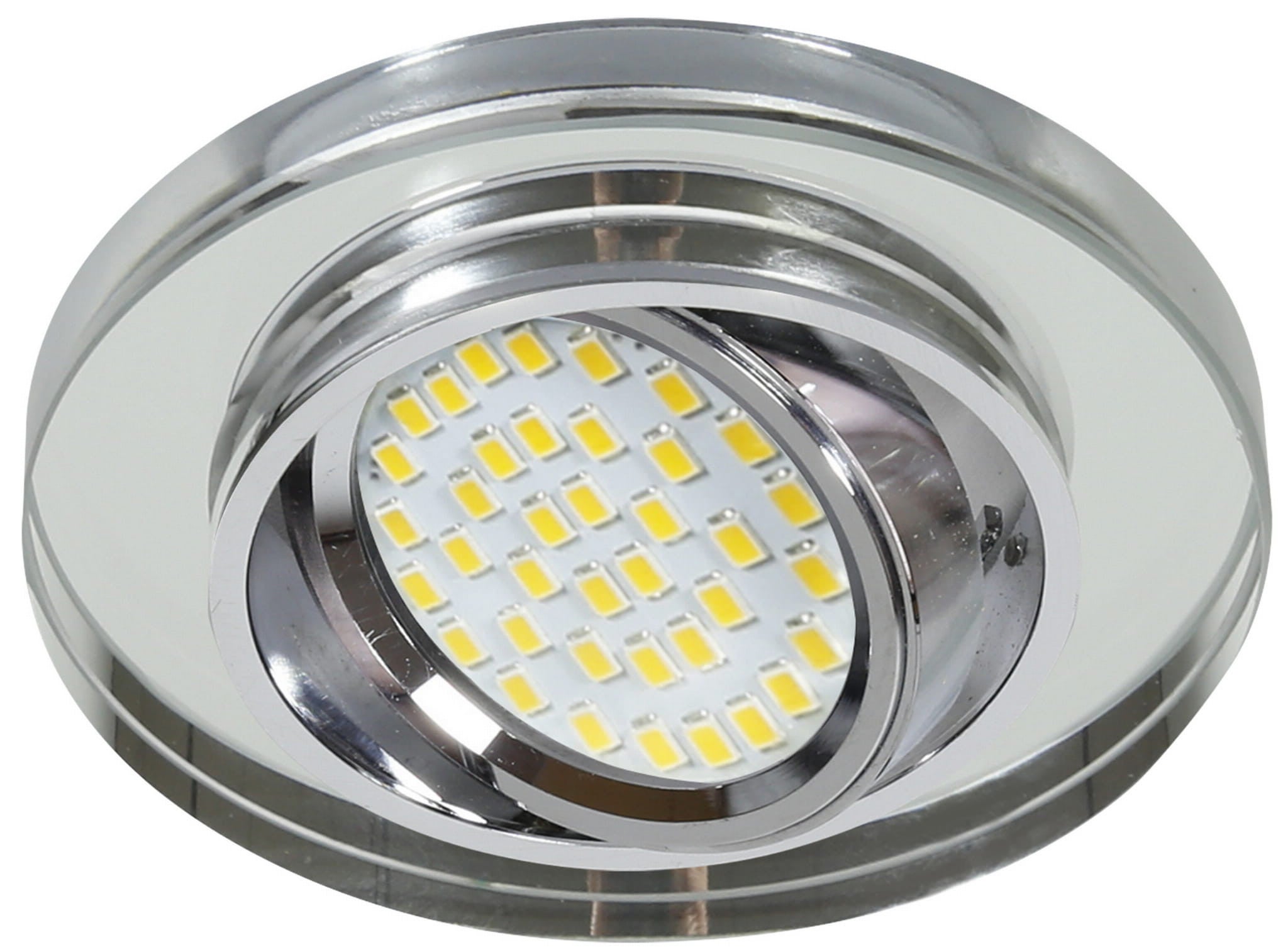 Oprawa sufitowa wpuszczana Ssu chromowana srebrna 1xMR16x50W okrągła ruchoma IP20 wym: 2,8 x 9 x 9 cm szkło Candellux