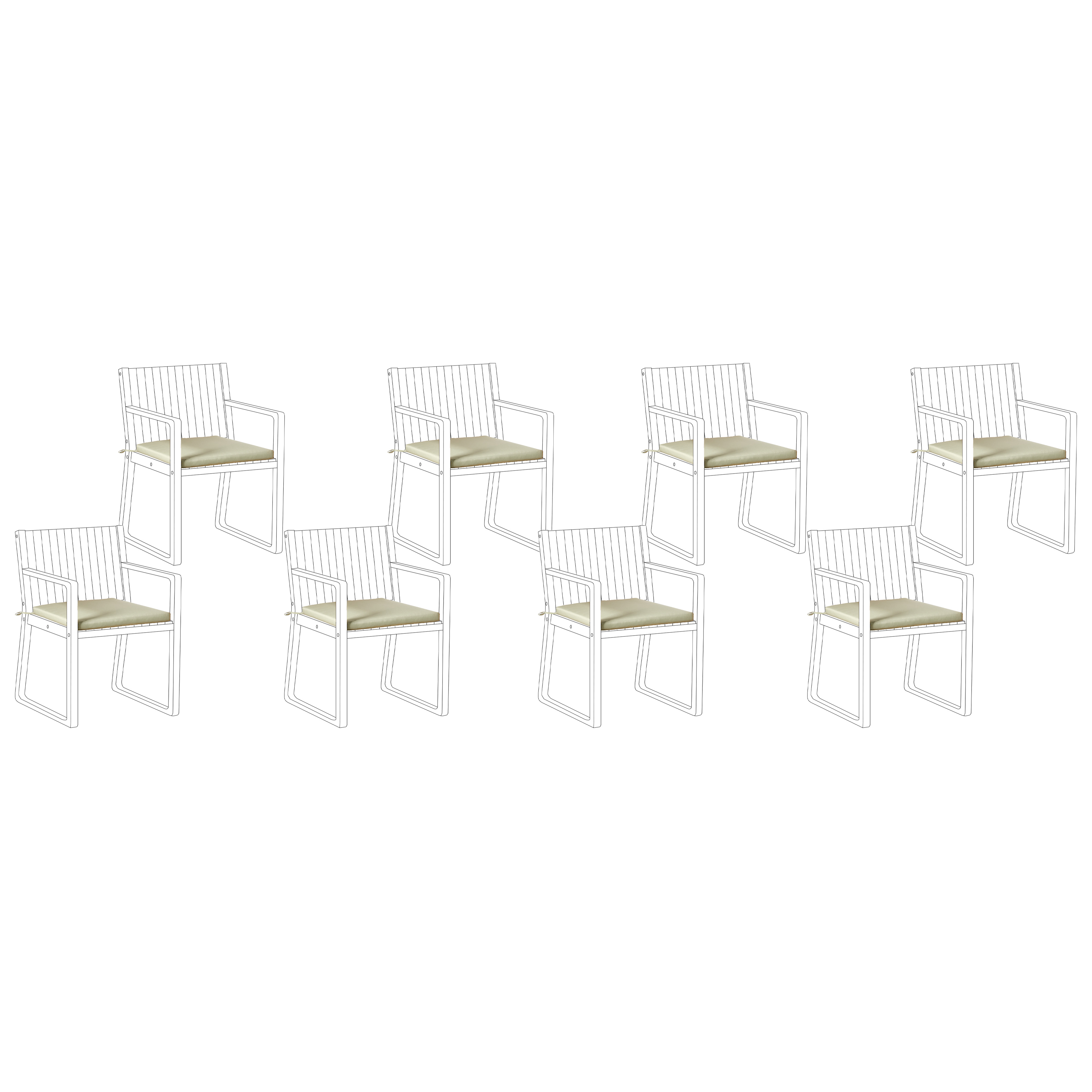 Set de 8 perne pentru scaun de grădină SASSARI PREMIUM 46 x 46 cm 8buc