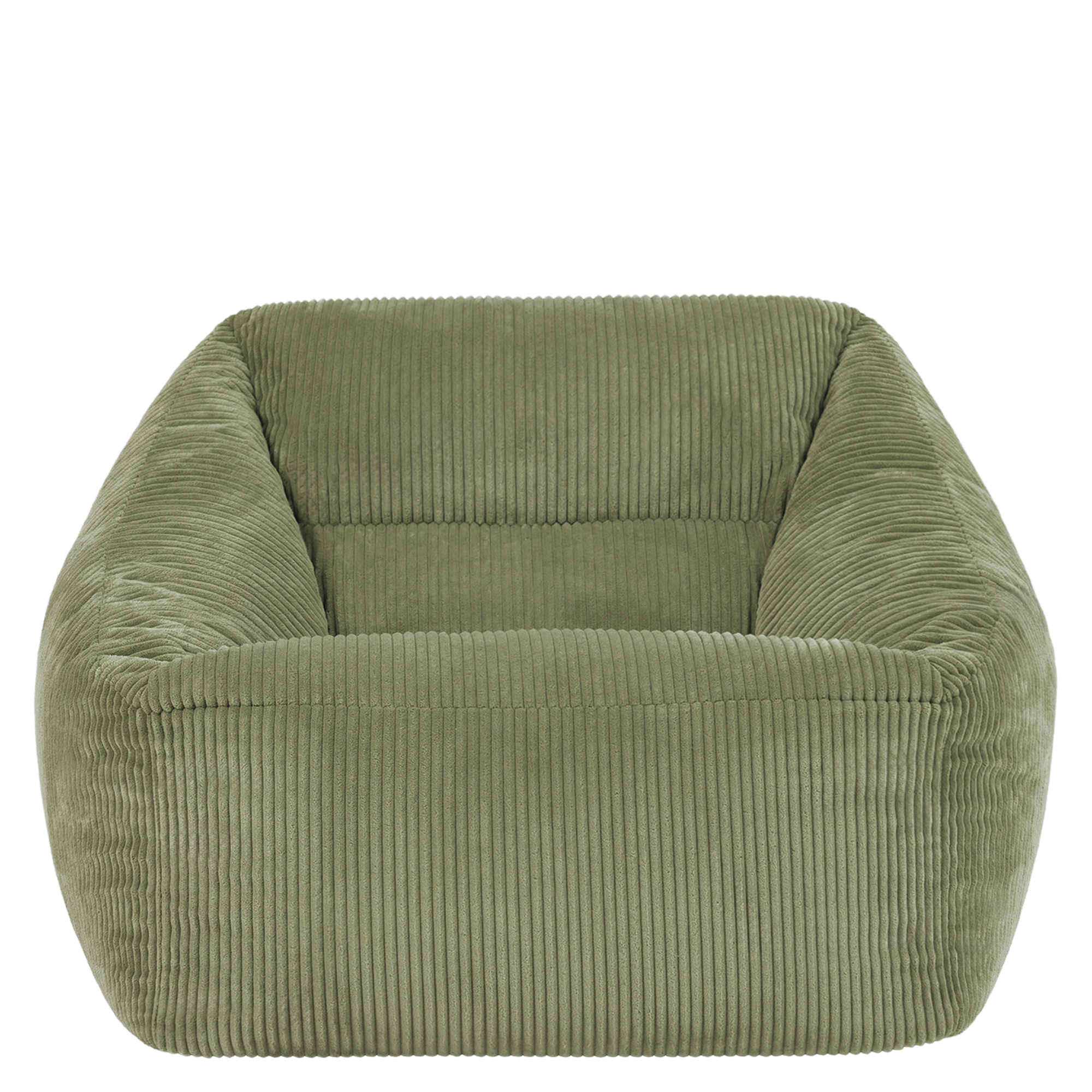 Pouf fauteuil Icon velours côtelé vert sauge, salon, chambre, 97x84cm Oeko-Tex® - 4