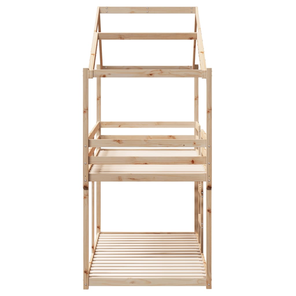 Lit superposé avec toit 75x190 cm bois de pin massif CFW51713 - 6