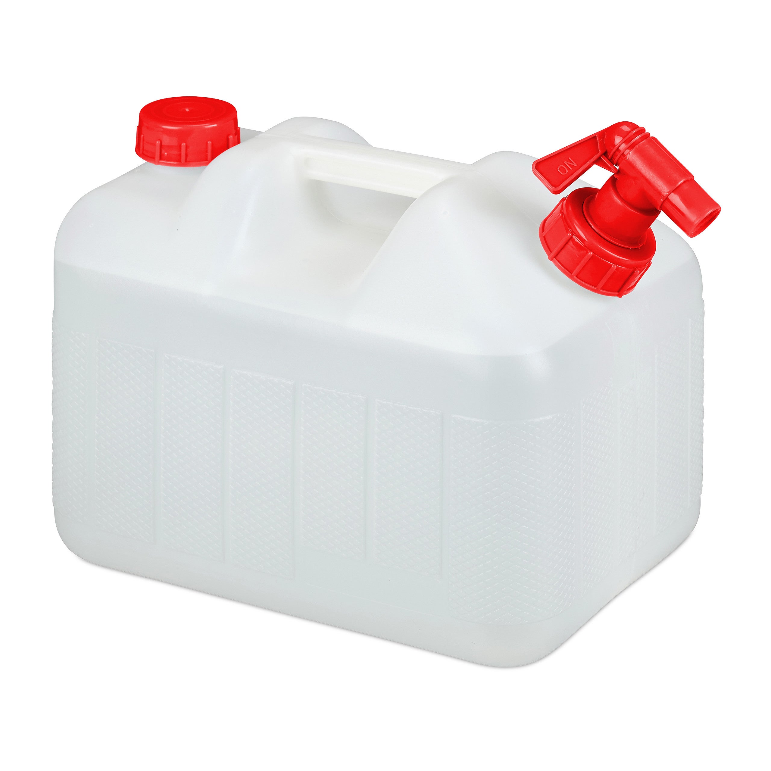 Relaxdays Jerricane D’Eau Avec Robinet 12L - Bidon Camping Sans BPA, Couvercle à Visser, Blanc
