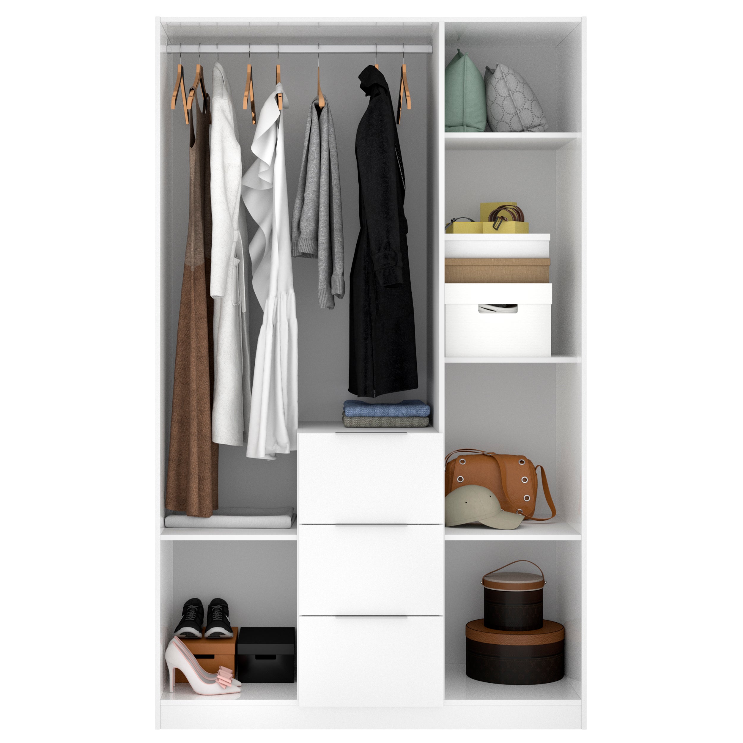 ESSEN Armario 3 puertas 3 contenedores blanco brillo - 5